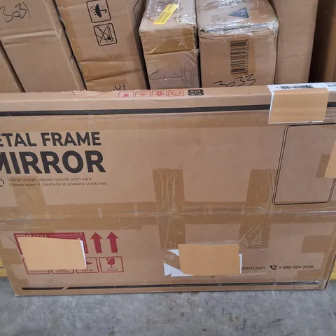 BOXED METAL FRAME MIRROR 50×76CM - BLACK