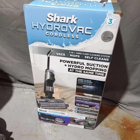 BOXED SHARK HYDRO VAC CORDLESS POWERFUL SUCTION AND HYDRO MOPPING