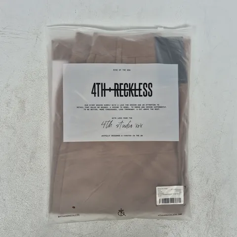 BAGGED 4TH RECKLESS TAILORED TROUSER CO-ORD IN BROWN SIZE UK 6