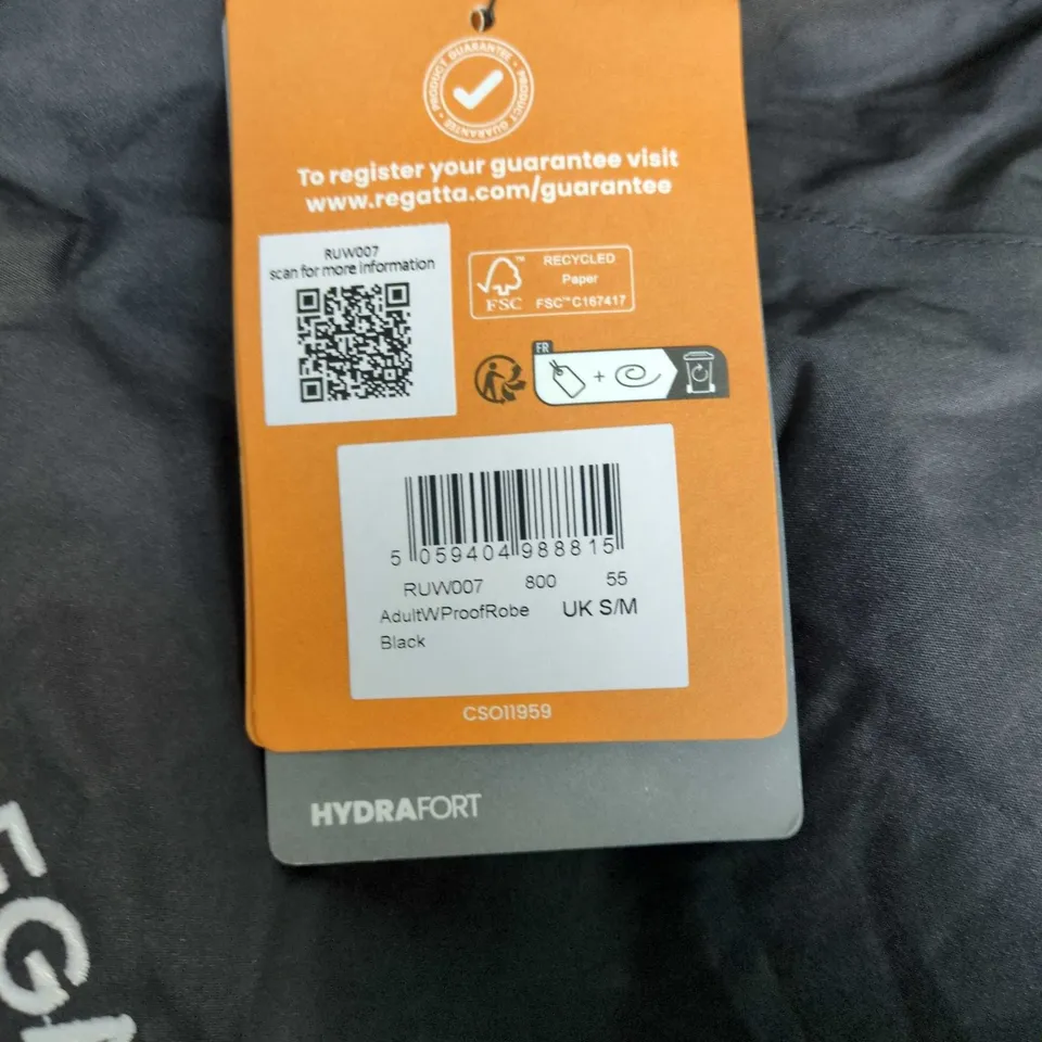 REGATTA GREAT OUTDOORS WOMEN'S BLACK HYDRAFORT COAT, UK S/M