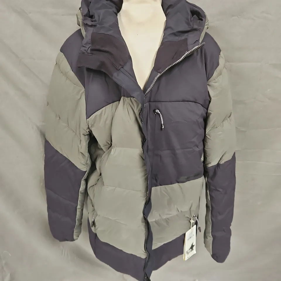 ARTILECT HIGH AF DOWN STRETCH PARKA MENS IN FOSSIL/BLACK SIZE M