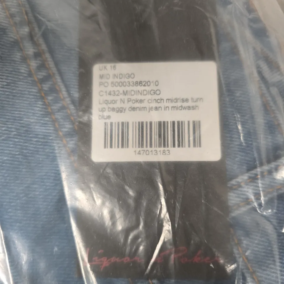 LIQUOR N POKER JEANS – UK 16 MID INDIGO MIDWASH DENIM