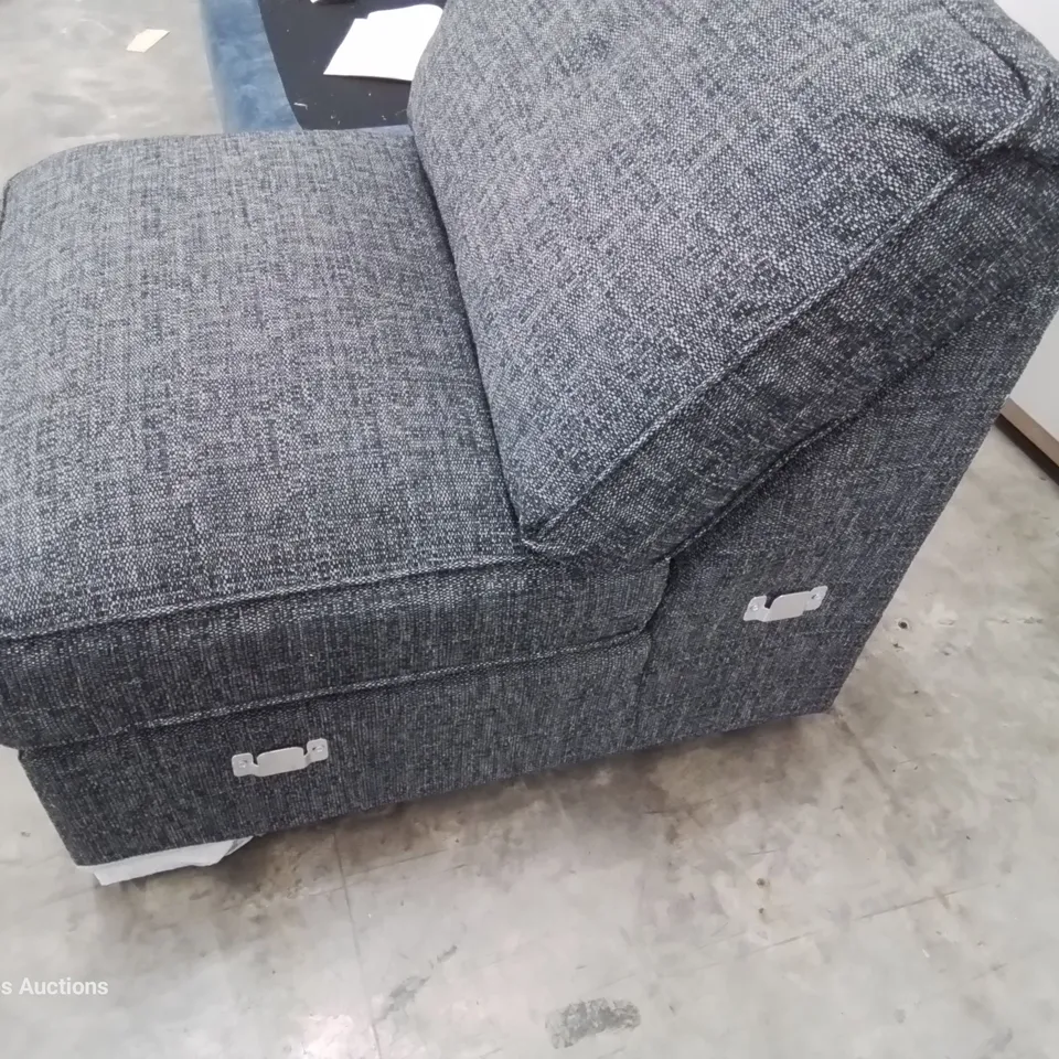 DESIGNER CELESTE ARMLESS SECTION BARLEY GRAPHITE FABRIC
