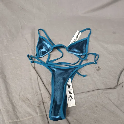MARS THE LABEL THE JORDYN BIKINI IN TEAL SIZE 8