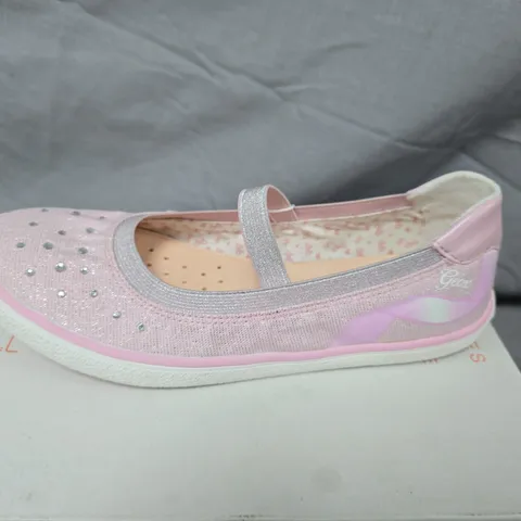GEOX RESPIRA KIDS' PINK GLITTER MARY JANE SHOES – UK 3.5 (EU 35)