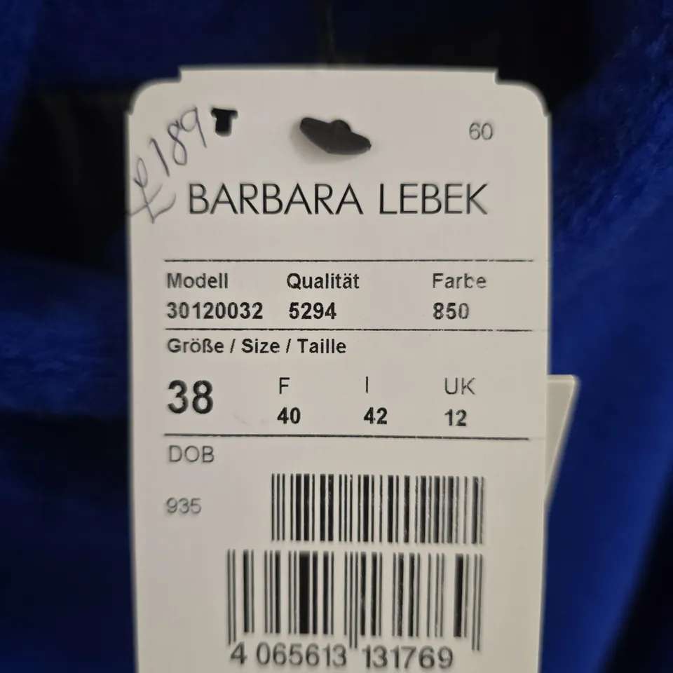 BARBARA LEBEK WOMEN’S BLUE WOOL COAT, UK 12 – MODEL 30120032