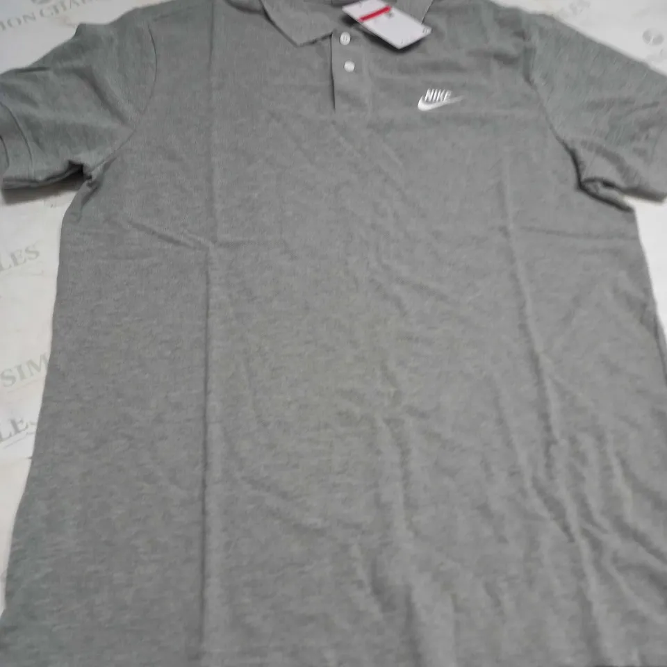 NIKE GREY POLO SHIRT - LARGE