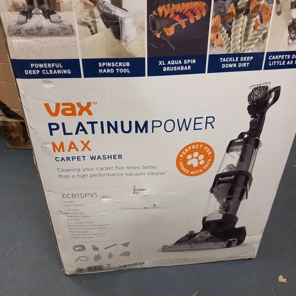 VAX PLATINUM POWER MAX CARPET CLEANER - BLACK