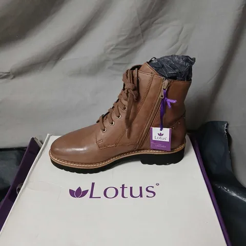 LOTUS UK 4 BRAXTON ULB338 TAUPE LEATHER ANKLE BOOTS 