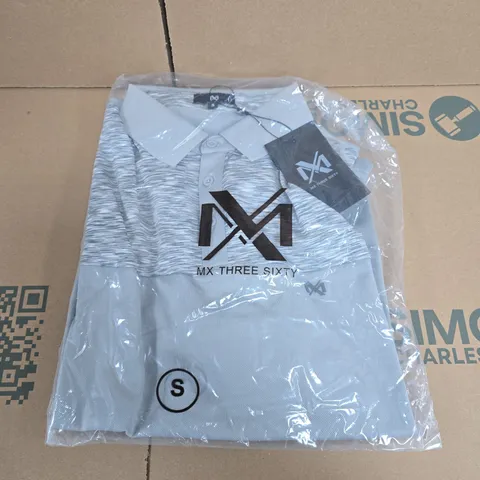 MX THREE SIXTY MENS POLO SHIRT - GREY, SIZE S