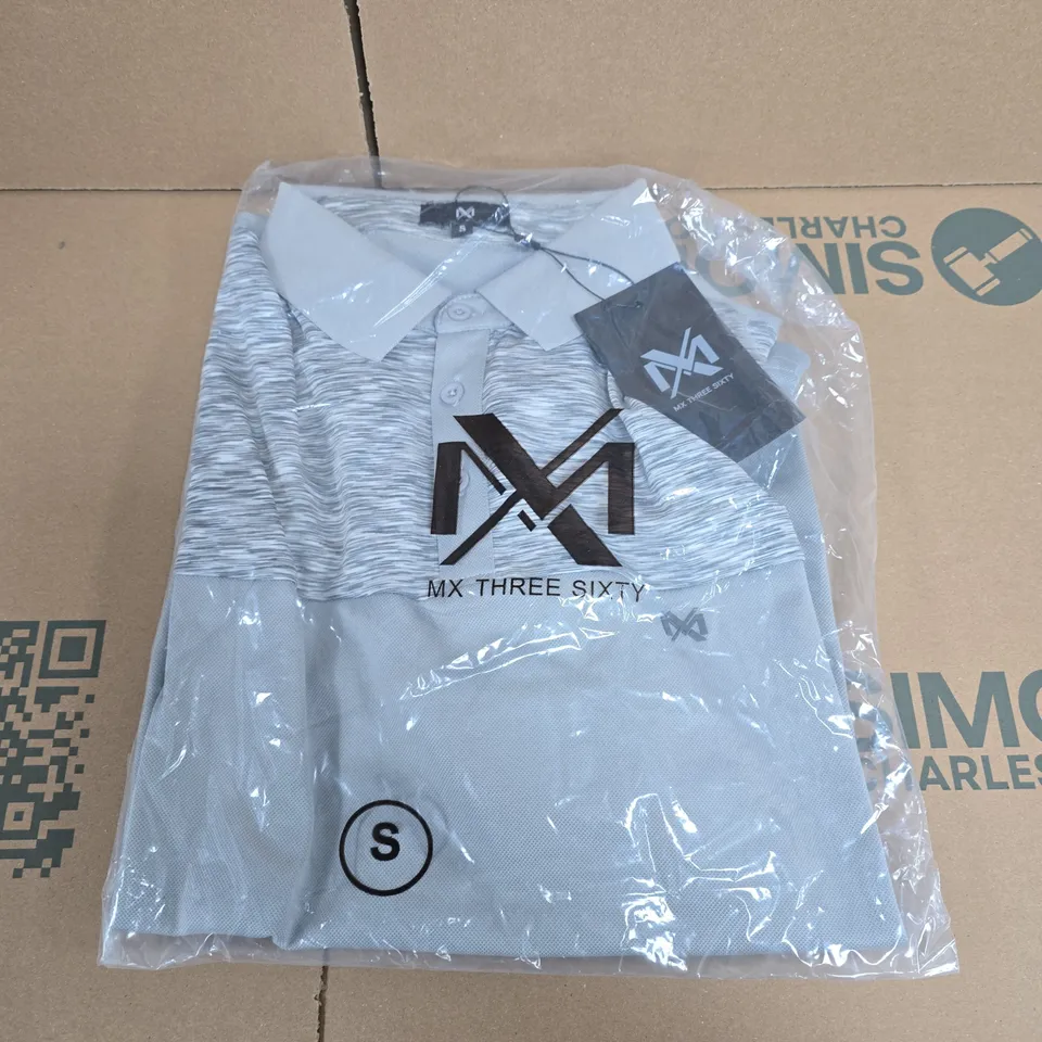 MX THREE SIXTY MENS POLO SHIRT - GREY, SIZE S