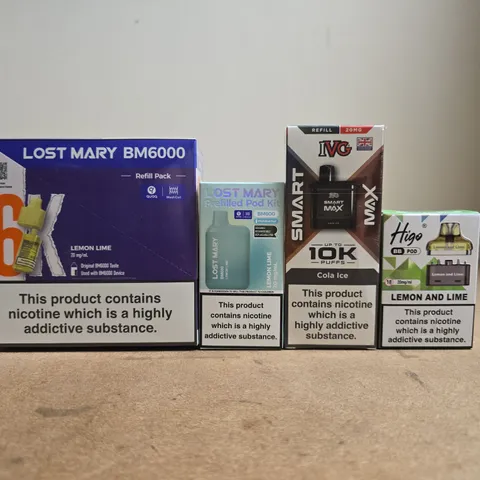 APPROXIMATELY 18 ASSORTED E-CIGARETTE AND VAPE PRODUCTS TO INCLUDE LOST MARY, IVG, ETC - COLLECTION ONLY
