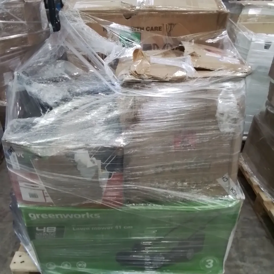 PALLET OF APPROXIMATELY 7 UNPROCESSED RAW RETURN HOUSEHOLD AND ELECTRICAL GOODS TO INCLUDE;