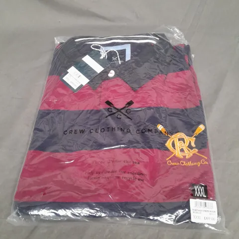 BAGGED CREW CLOTHING COMPANY HERITAGE STRIPE RUGBY SHIRT IN RED/BLUE SIZE 3XL