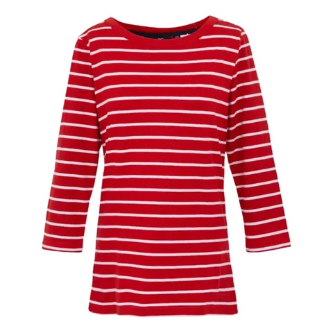 BRAND NEW REGATTA BAYLETTE WOMEN'S TEE II IN RED/WHITE STRIPE - UK 16