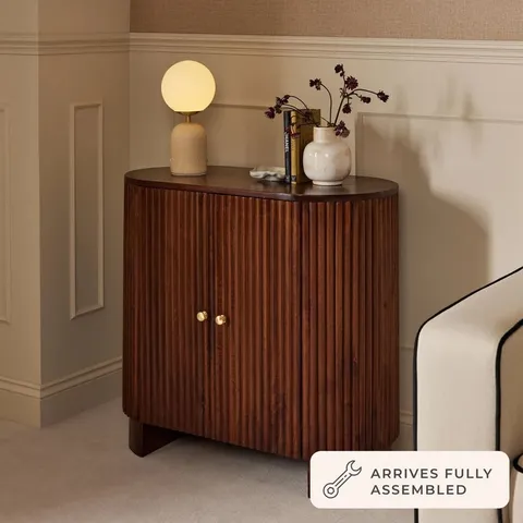 BOXED DUSK FINLEY MANGO WOOD 2 DOOR SIDEBOARD - WALNUT (1 BOX)