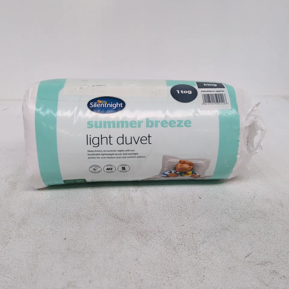 SILENTNIGHT SUMMER BREEZE LIGHT DUVET 1 TOG KING SIZE