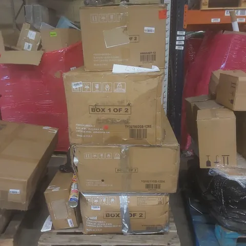 PALLET OF ASSORTED INCOMPLETE FURNITURE PARTS AND INCOMPLETE HOUSEHOLD ITEMS