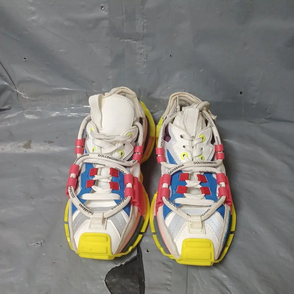 UNBOXED PAIR OF DOLE AND GABBANA SPACE SNEAKERS - UK SIZE UNSPECIFIED