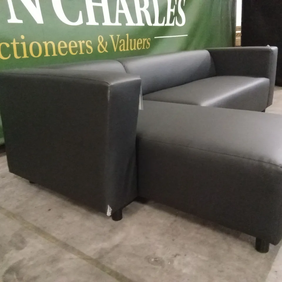 CLARKE LEFT HAND CORNER FAUX LEATHER CHAISE SOFA RRP £599