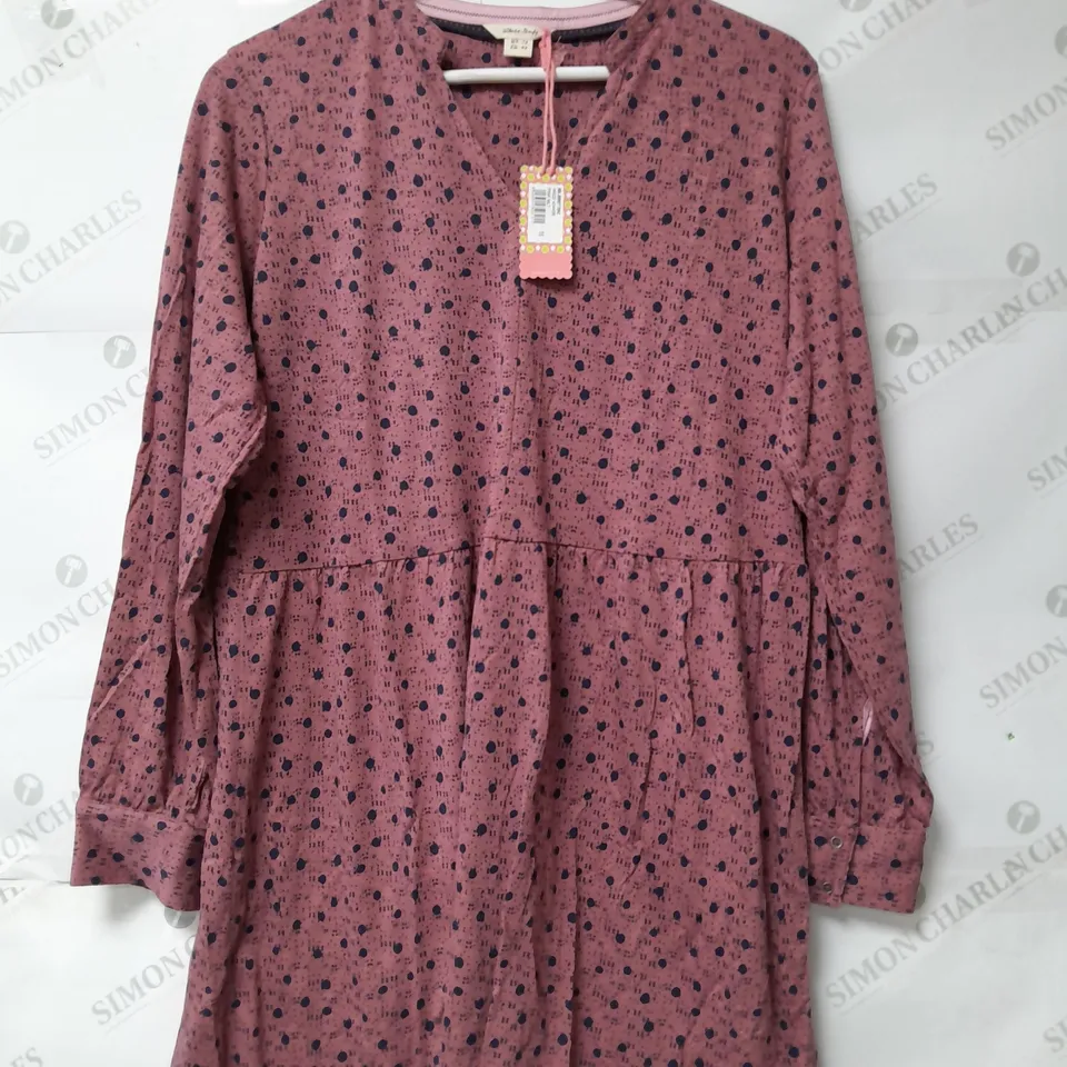WHITE STUFF LADIES LONG SLEEVED TUNIC PINK SIZE 16