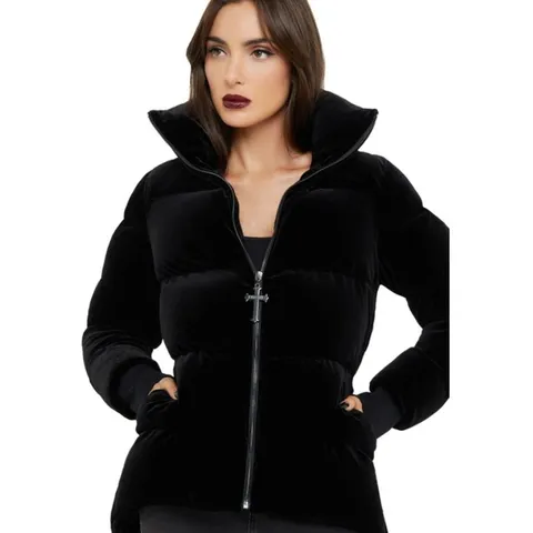 BRAND NEW KILLSTAR WOMEN'S WINTER JACKET - DEADLIEST NIGHTVELVET - BLACK SIZE 4XL