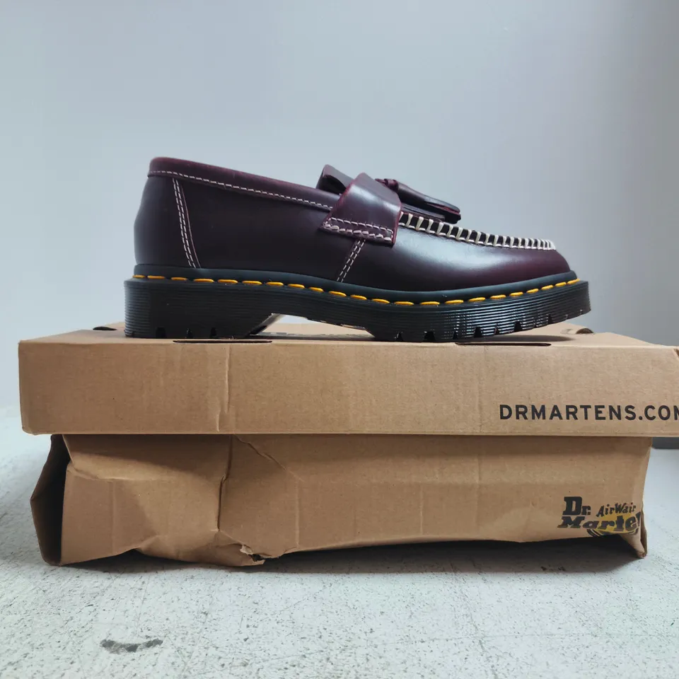 BOXED PAIR OF DR MARTENS ADRIAN BEN LOAFERS IN CHERRY RED SIZE UK 5