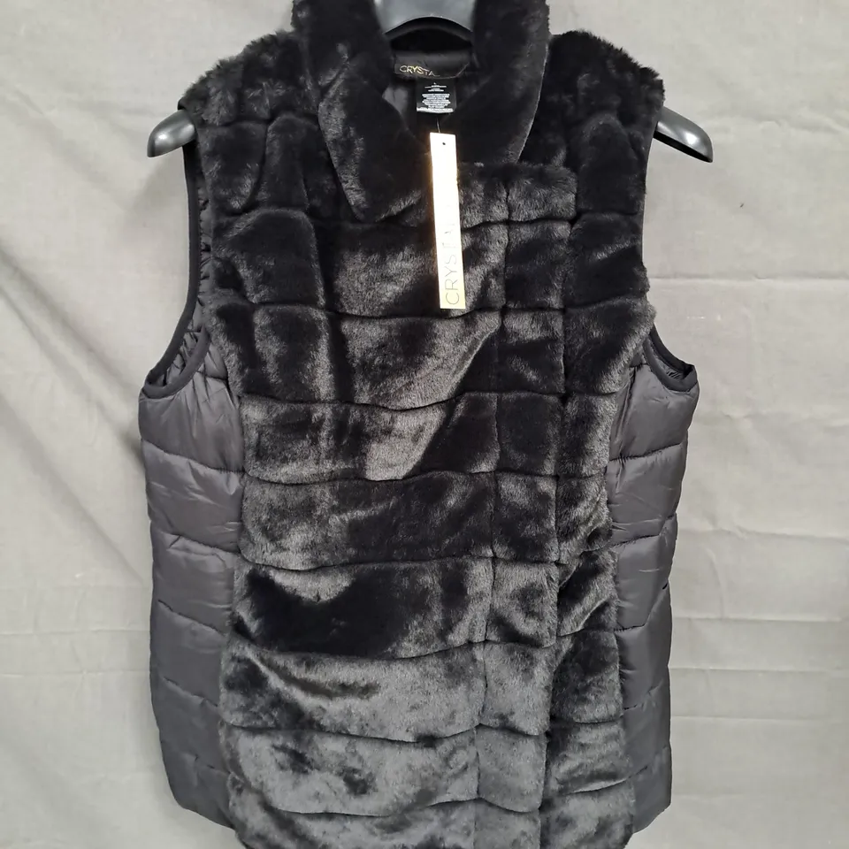 CRYSTAL KOBE LADIES FAUX FUR GILET SIZE L
