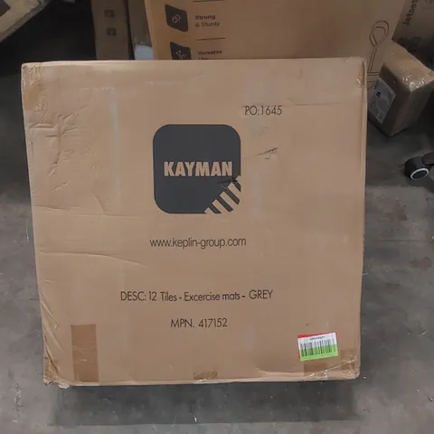 BOXED KAYMAN 12 TILES EXERCISE MATS - GREY