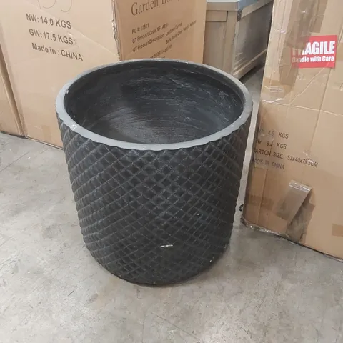 HOLBETON ROUND PLANTER 50 CM - GREY, FIBRE CLAY