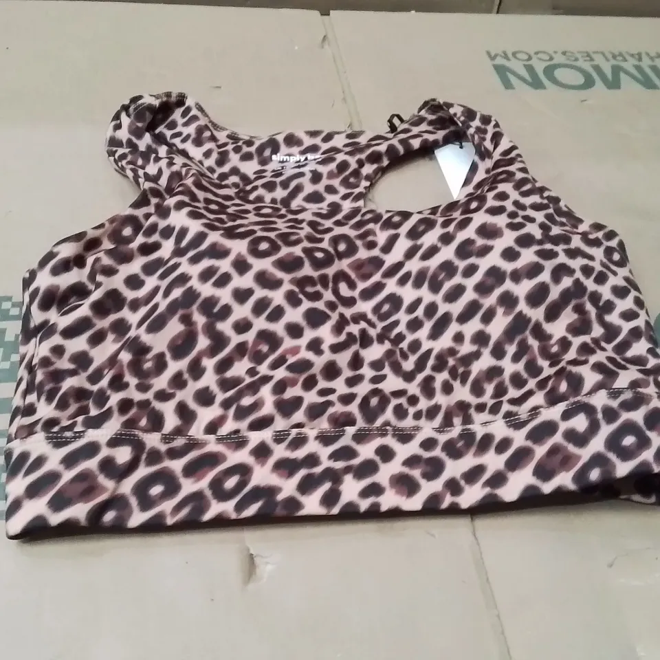 BOXED BRAND NEW APPROXIMATELY 17 SIMPLY BE ACTIVE CROP TOP LEOPARD PRINT SIZE 14