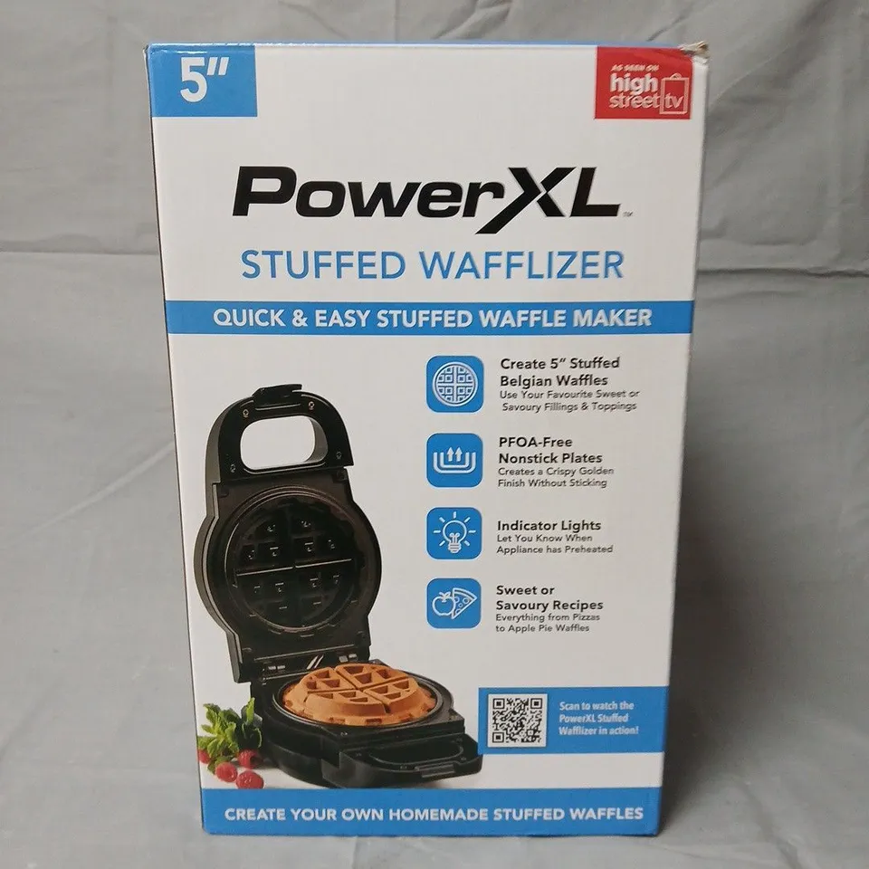 PowerXL Stuffed Wafflizer 5-inch Waffle Maker – Black, Boxed