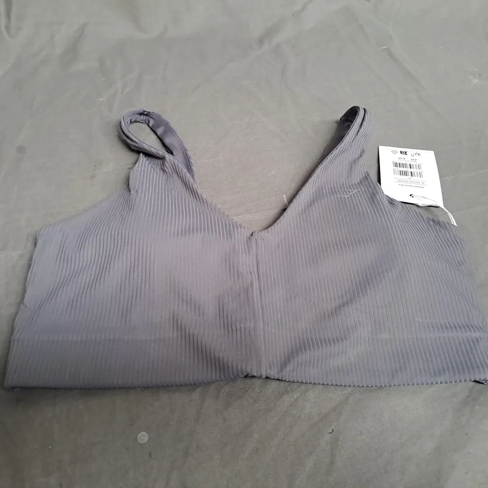 GYMSHARK RIBBED SPORTS BRA IN GREY - MEDIUM