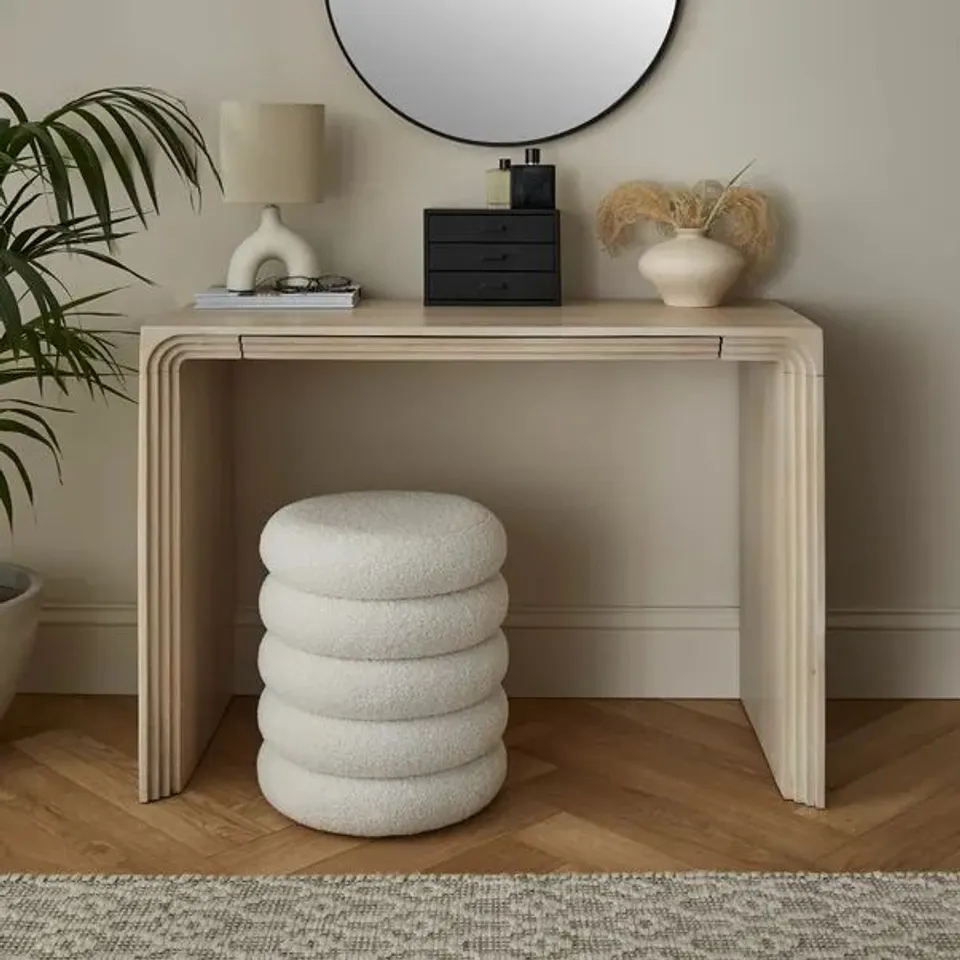 BOXED ROMY PART ASSEMBLED DRESSING TABLE - MANGO WOOD WHITEWASH