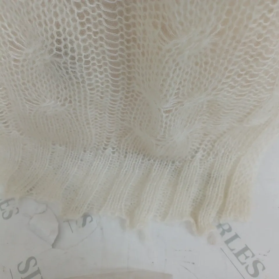 ANTHROPOLOGIE OB STITCHY MOHAIR JUMPER IN CREAM - XL