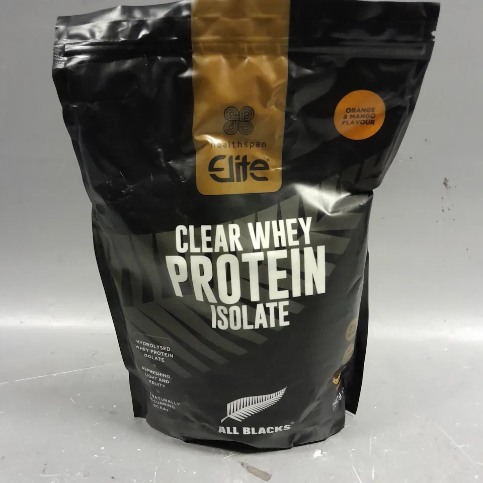 SEALED HEALTHSPAN CLEAR WHEY PROTEIN ISOLATE - ORANGE & MANGO - 750G 