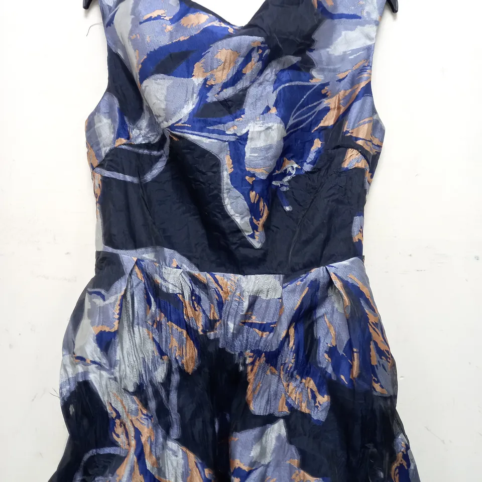 COAST PREMIUM JACQUARD MIDI DRESS IN BLUE - SIZE 12