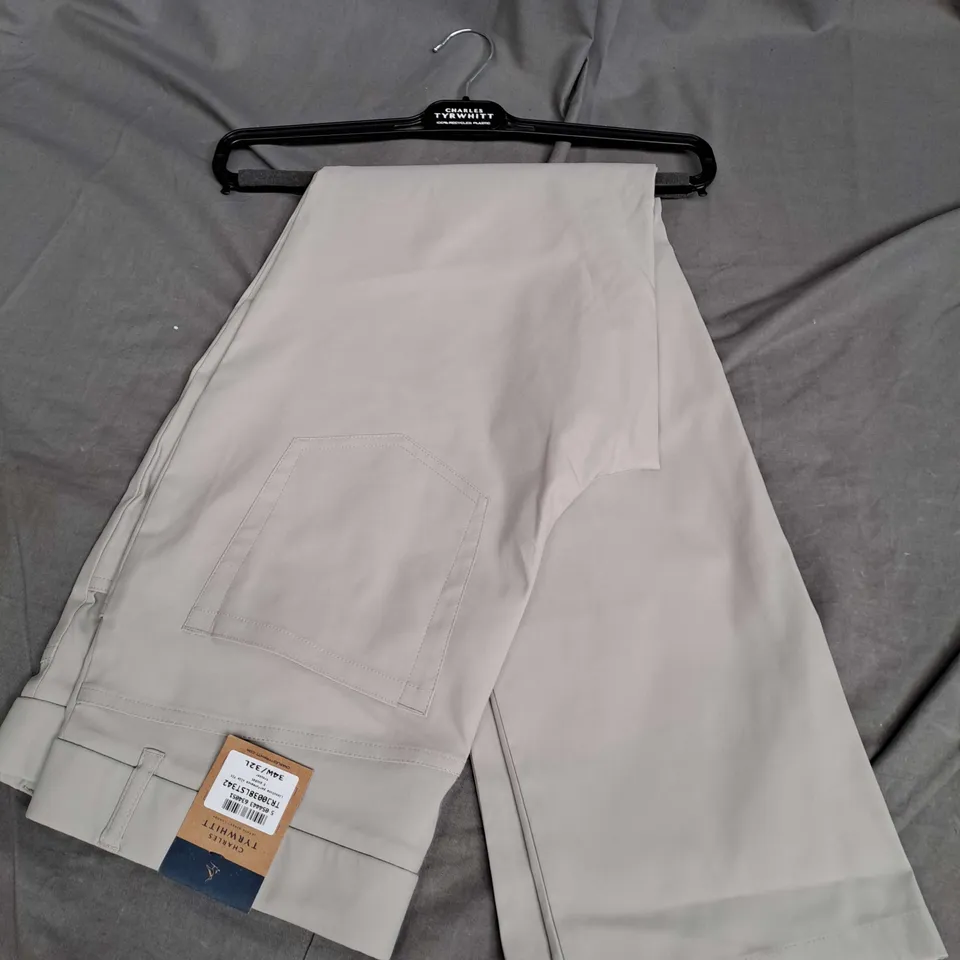 CHARLES TYRWHITT PERFORMANCE SLIM FIT POCKET TROUSER IN LIMESTONE SIZE 34W 32L