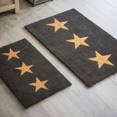 COIR DOORMAT 3 STARS - CHARCOAL // SIZE: 90 x 60cm