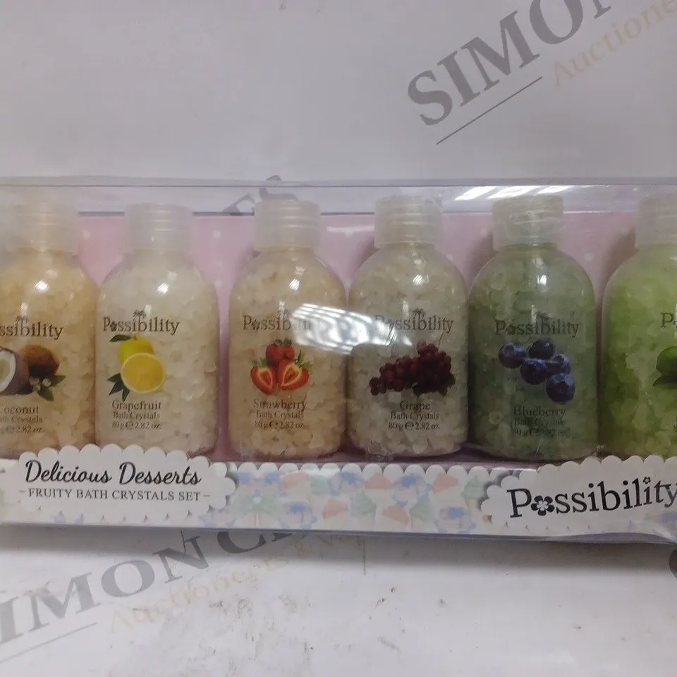 DELICIOUS DESSERTS FRUITY BATH CRYSTALS PACK OF 26 RRP £12