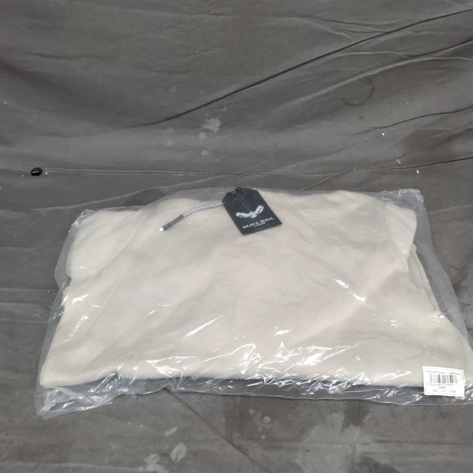 BRAVE SOUL LONDON HOODIE – LIGHT STONE, SIZE S