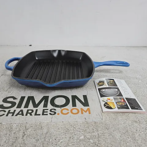 LE CREUSET SIGNATURE SQUARE GRILL PAN 26 CM – AZURE BLUE