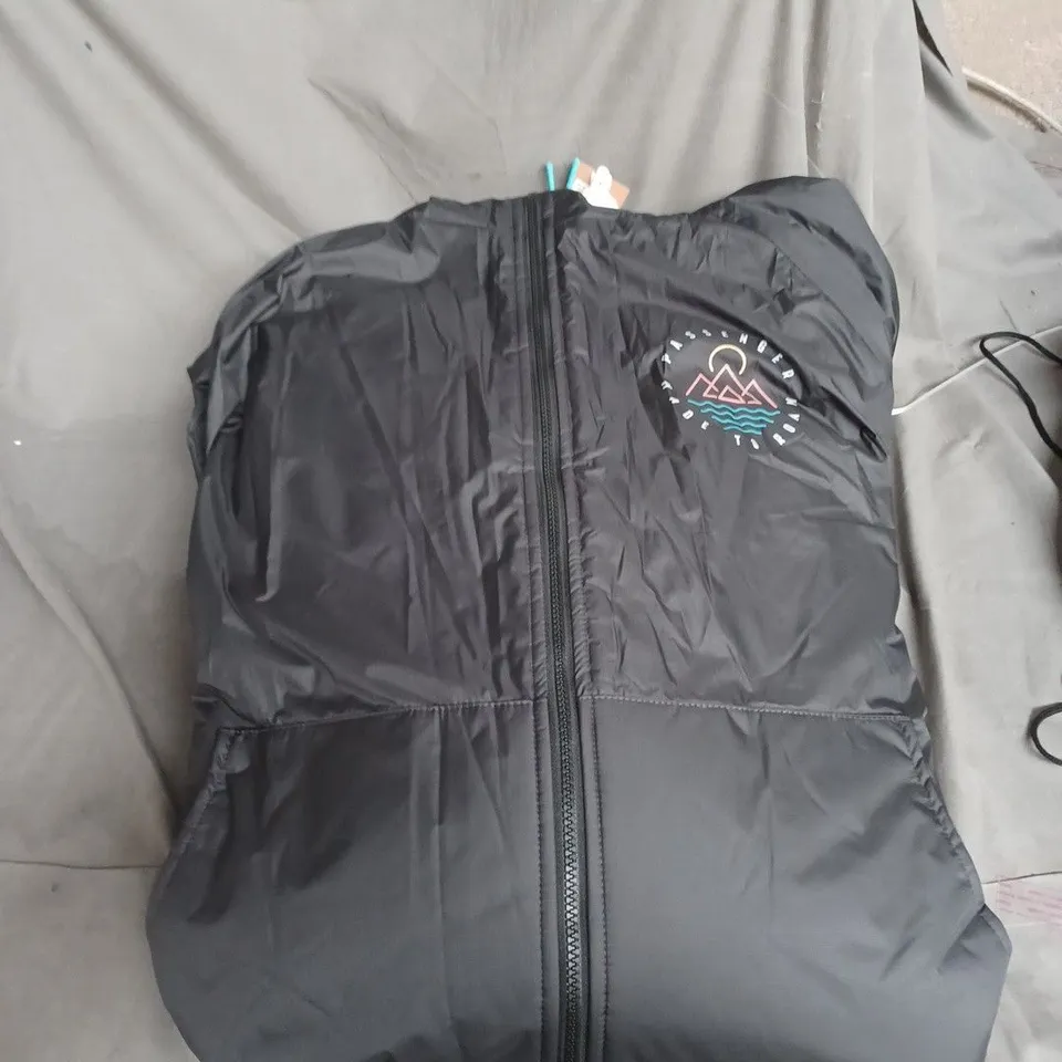 PASSENGER - ESCAPISM SHERPA LINED CLOTHING BLACK CHANGING ROBE - PADDED, ZIP FRONT, ONE SIZE