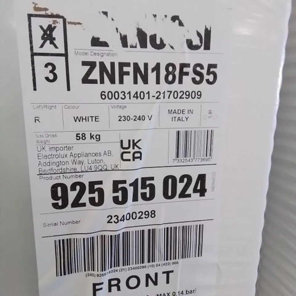 ZANUSSI INTEGRATED 50/50 FRIDGE FREEZER 267L Model ZNFN18FS5 RRP £542