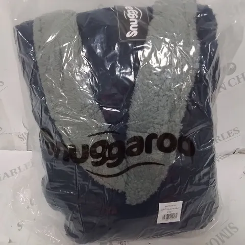 SNUGGAROO NAVY AND GREY DRESSING GOWN - L