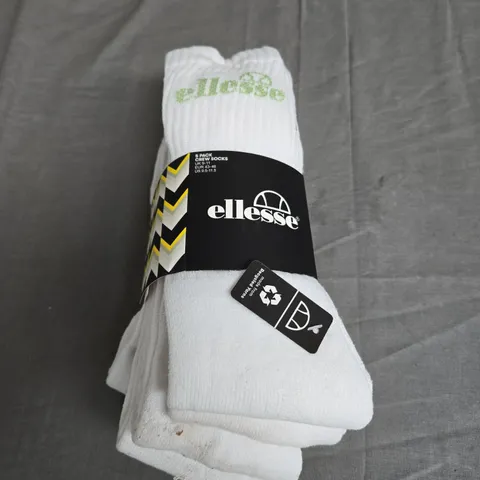 ELLESSE CREW SOCKS - X5 - SIZE 9-11