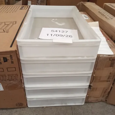 4 PLASTIC STORAGE BOXES 