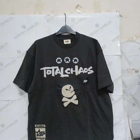 BROKEN PLANET TOTAL CHAOS T-SHIRT LARGE BLACK