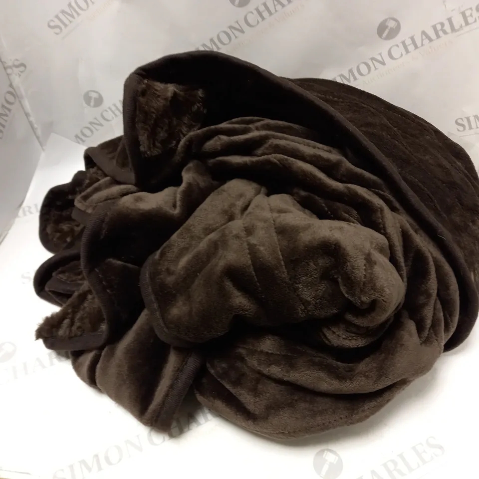 COZEE HOME FAUX FUR HEATED THROW IN CHOCOLATE
