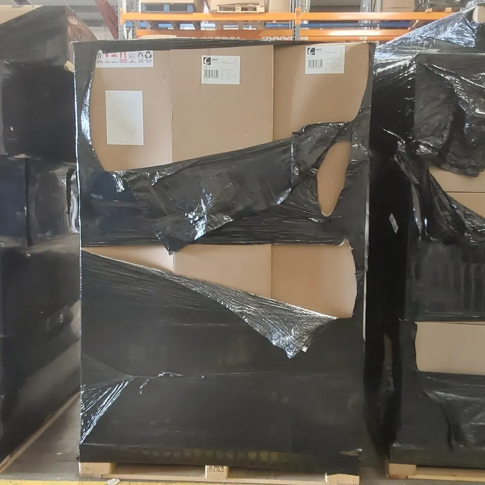 PALLET CONTAINING A LARGE QUANTITY OF BATHROOM FURNITURE PARTS INCLUDING: CALYPSO WALL UNIT CARCASSES ECT